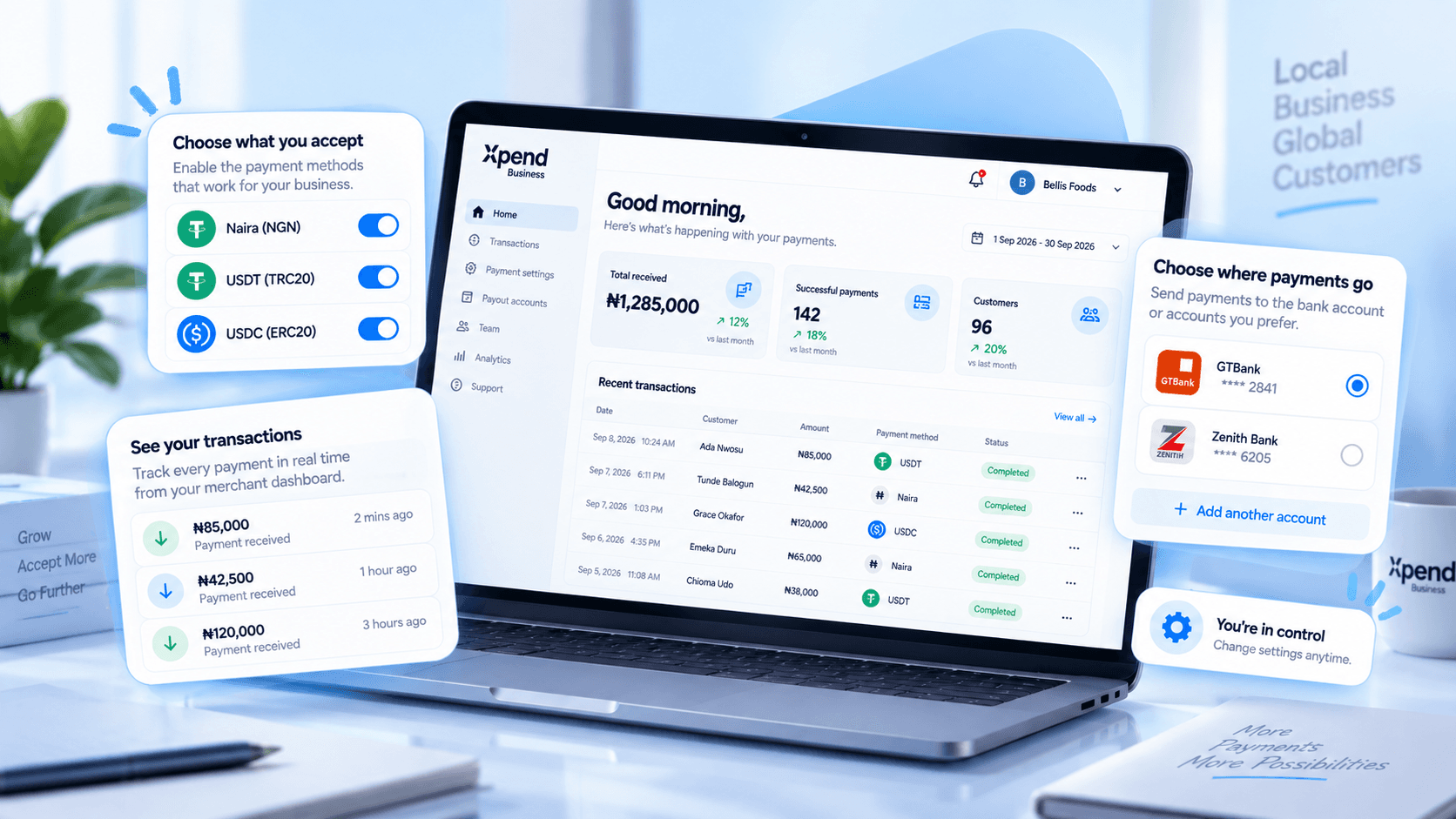 Xpend merchant dashboard preview